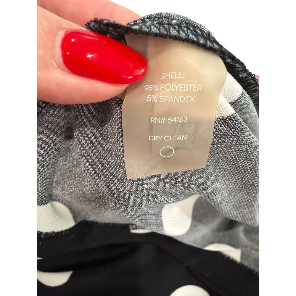 ✨ TOMMY HILFIGER Polka Dot Bell Sleeve Sheath Dress 10 EUC 👗 - Picture 6 of 7